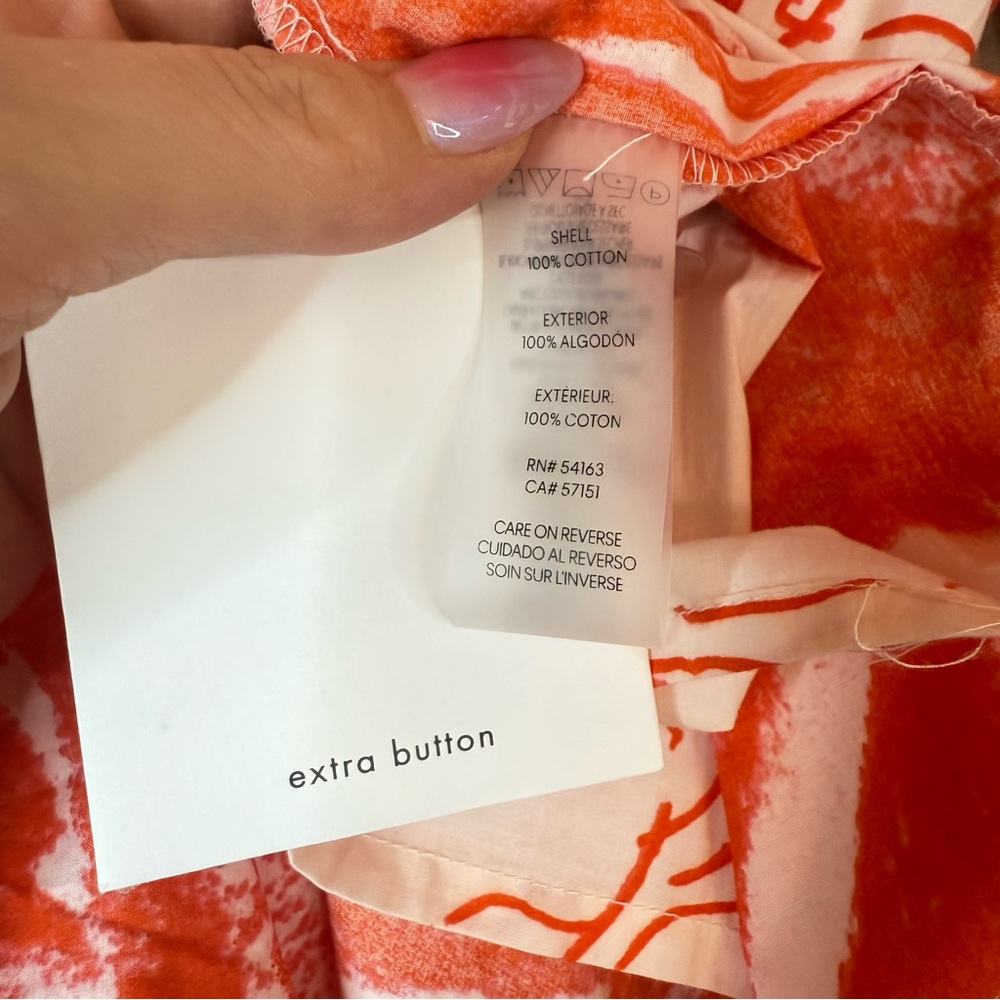 Calvin Klein Floral Print Ruffled Hem Belted White Orange Tulip Dress Sz 12 NWT - Picture 8 of 8